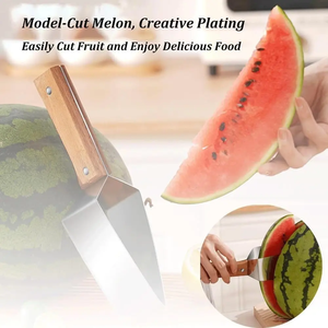 Fácil de Limpar Aço Inoxidável Melancia Slicer Handheld Engrossar Melão Ferramenta De Corte Triângulo Corte Rápido Cortador De Frutas Casa - Product Image 3