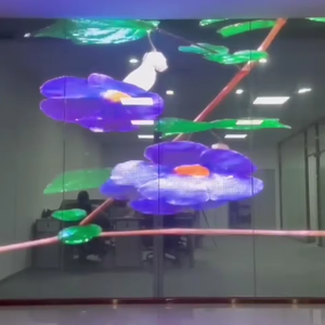 High Brightness Grid Screen Glass Window Transparent Flexible Led Display P3.91 <b>Film</b> Ts High Brightness Glass Window - Product Image 1