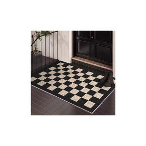 Tapis de porte Jiaozhiyuan, rectangulaire, motif géométrique, PVC, résistant aux taches, antidérapant, pour usage domestique, texte de bienvenue, tapis d'extérieur et d'intérieur - Product Image 3