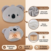Ensemble de coussins chauffe-mains en peluche animale Kawaii, rembourrés en coton PP écologique, doux et moelleux, pour l'hiver, cadeau pour enfants unisexe