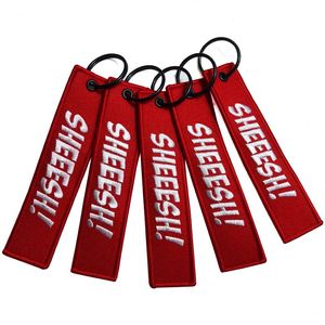 <b>Custom</b> Logo Design Double Sided Woven Fabric Keychain Before Flight Crew Jet Tag Embroidery Keyring <b>Key</b> Holder Decoration Gift - Product Image 4