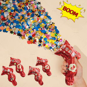 Gran oferta, pistola de fuegos artificiales inflable de mano creativa, película de aluminio, accesorios para fiesta de cumpleaños, accesorios de alegría, confeti feliz <span class=keywords><strong>Boom</strong></span> - Product Image 2