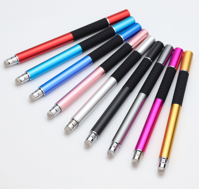2-in-1 Customized Logo Metal Capacitive Stylus Pen with Replaceable Nib for Universal Tablet & Phone Use