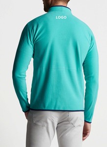 OEM Marca Calidad 250GSM Slim Fit Golf Pullover Color sólido 1/4 Cremallera para hombres Logotipo personalizado Invierno Soport Quarter Zip Pullover - Product Image 5
