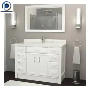 Primeiro design integrado bacia porta do banheiro verniz acabamento banheiro móveis banheiro vanity armários