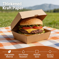 Cajas de Hamburguesas Desechables de Papel Kraft Personalizadas, Aptas para Alimentos y Reciclables