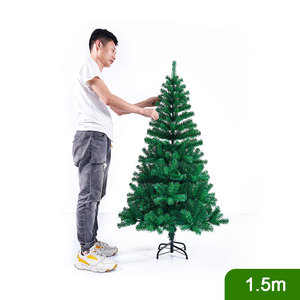Cây thông Noel giả cao 1.8m, phủ nhung xanh, chất liệu PVC, trang trí Giáng sinh, đế sắt, chất lượng cao, dùng cho nhà và tiệc tùng - Product Image 3