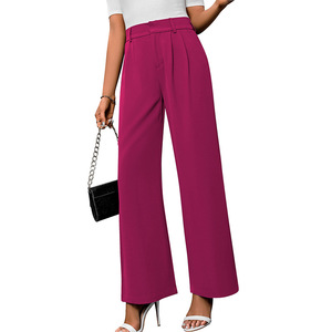 Pantalones de Pierna Ancha de Cintura Alta para Mujer, Elegantes y Holgados, Estilo Casual para Otoño - Product Image 1