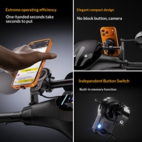 Support de téléphone magnétique pour moto Kewig IP66 étanche, 4 verrous sans fil + Type C, anti-vibration, support de téléphone magnétique pour vélo à 4 verrous