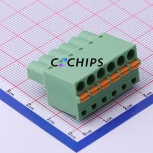 XY2500F-K-5.0-6P Plug-in Terminal Block P=5mm Connector ( Connector Type: Plug )( Construction: 1x6P )( Pitch: 5mm ) - Product Image 2