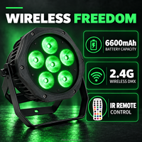 Projecteur LED PAR rechargeable 108W, DMX512 sans fil 2.4G, télécommande WiFi IR, 16,7 millions de couleurs, éclairage de scène