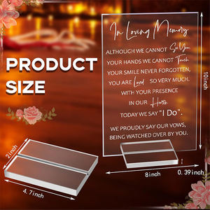 Letrero Conmemorativo de Boda 'Loving Memory' en Acrílico, Letrero Decorativo de Madera para Mesa de Boda, Ceremonia y Recepción - Product Image 3