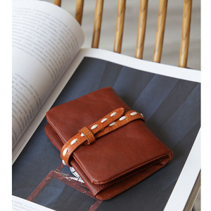 Zenos Full Grain Vegetable Tanned Leather Women Short <b>Wallet</b> 2 Fold Multi <b>Card</b> Driver License Cowhide Purse - Product Image 6