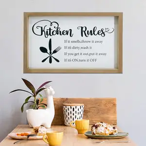 Aangepaste Houten Ornament Houten Plank Muur Ingelijst Art Restaurant Woonkamer Decor Opknoping Ingelijst Plaat