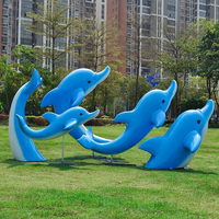 Sculpture géante grandeur nature en résine plastique fibre de verre de haute qualité, représentant un dauphin, un requin ou un pieuvre, pour parc moderne, à vendre.