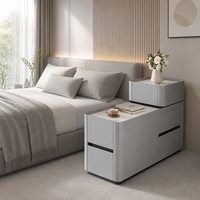 Nouvelle armoire latérale intelligente pour canapé : chariot à thé mobile moderne, minimaliste et multifonctionnel avec rangement compact et design étroit
