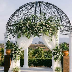 Gazebo de Jardín con Estructura de Hierro Forjado y <span class=keywords><strong>Techo</strong></span> de Tela Impermeable, Diseño Portátil para Eventos Temporales - Product Image 4