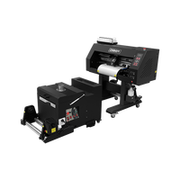 I3200 Printer Dual 4720 XP600 A4 A3 DTF, Printer Film Transfer Langsung 60 30 Cm dengan Mesin Bubuk Goyang Dtf untuk Kaus
