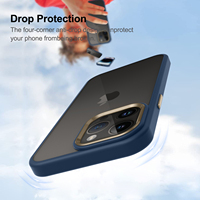 Étui de protection de luxe transparent de haute qualité, design blindé écologique, épaisseur 2 mm, en acrylique givré avec bordure en TPU et boutons en alliage pour