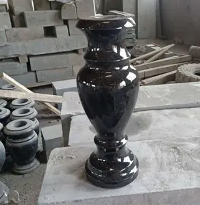 Vaso de flores para cemitério, preço barato, vaso de granito preto da China para monumentos