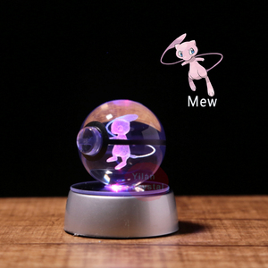 Offre spéciale, Pokeball <span class=keywords><strong>3D</strong></span> personnalisé pour cadeaux de noël, lampe de nuit cadeaux boule de cristal Mew - Product Image 1