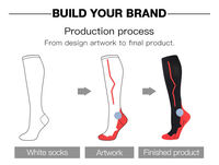 Chaussettes de compression athlétiques personnalisées pour l'hiver, chaudes, pour hommes et femmes, 20-30 mmHg, hauteur genou, pour l'œdème, la course à pied, le cyclisme, les sports