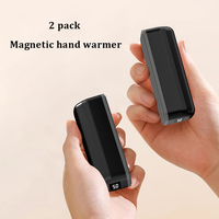 Chauffe-mains portable rechargeable USB magnétique électrique 5200 mAh (lot de 2) avec thermostat réglable, certifié CE Rohs KC, pour la maison et l'extérieur