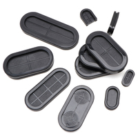 Oeillets ovales en caoutchouc pour la protection des fils et câbles, noirs, différentes tailles (13mm*17mm à 50mm*170mm), application d'étanchéité