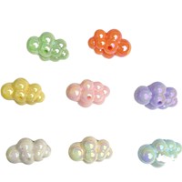 Perles en vrac en acrylique en forme de petite nuage, colorées, plaquées UV, pour la fabrication de chaînes de téléphone portable DIY, accessoires de bijoux