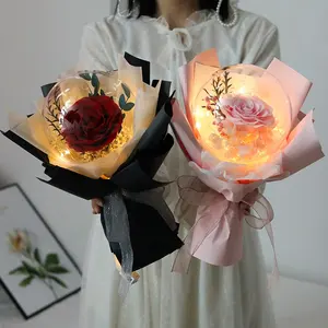 Luxury Preserved Rose Flower Bobo Balloon Bouquet Fresh Artificial Rose Gift Boxes Mother's Day Graduation-High Materials