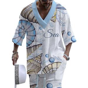 Mode Graffiti Couleur Shorts Costume Court T-shirt Costume Hommes Plage Ensembles Vêtements D'été Ensembles Plus La Taille Ensembles Hommes T-shirt - Product Image 5