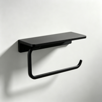 Porte-papier toilette en alliage d'aluminium usiné avec étagère de rangement, support mural personnalisé pour salle de bain, service OEM