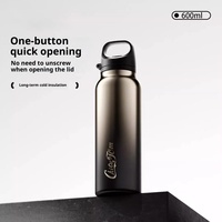Gobelet isotherme en acier inoxydable pour voiture avec ouverture à une touche et infuseur à thé, grande capacité pour les sports de plein air