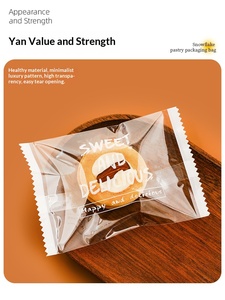 Sachet d'emballage transparent pour biscuits flocon de neige, avec lettrage anglais simple, pour produits de boulangerie, lait, friandises croustillantes, nougat, gâteau, sucre - Product Image 6