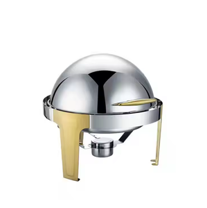 Juego de Buffet de Lujo con Calentador de Alcohol, 6L, Acero Inoxidable, Dorado, Modelo TaiDing 721 - Product Image 1