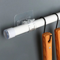 Ganchos Autoadhesivos Sin Clavos para Cortinas, Soporte para Cortinas, Soporte para Barra de Cortina, Clip Fijador de Pared, Gancho Colgante