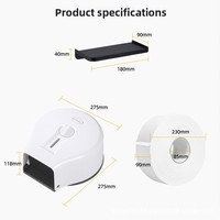 Grande boîte à papier toilette ovale moderne en plastique, murale, transparente, sans clé, sans perçage, porte-mouchoirs, étagère de rangement pour salle de bain