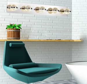 Clear Galls Ball LED barre de vanité de bain support mural humide 5-lumière 25 Watts Chrome LED <span class=keywords><strong>lampe</strong></span> murale de vanité de bain - Product Image 6