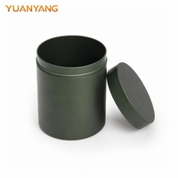 Boîte en métal personnalisée vert foncé en aluminium gaufré hermétique pour matcha, contenants recyclables de 50g, 100g, 200g pour feuilles de thé