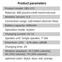 Rockmia EBS-313 Enceinte Portable avec Woofer 6,5 pouces, Étanche IPX6, Batterie Rechargeable, Basses Puissantes pour Fêtes et Utilisation Extérieure