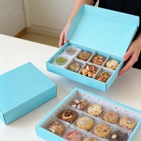 Emballage vert menthe pour gâteaux, pains, beignets, sushis, pâtisseries, emballage alimentaire jetable pour boulangerie, boîte à biscuits avec inserts