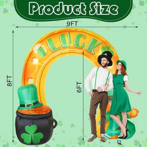 Vente chaude 9FT Gonflable Shamrock Leprechaun Or Pot Lucky Horseshoe Archway pour ST. Décoration Fête de <span class=keywords><strong>Patrick</strong></span> - Product Image 5
