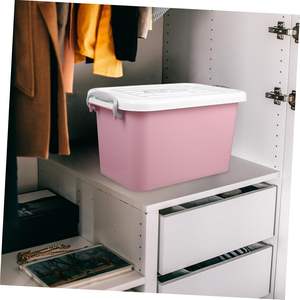 กล่องเก็บของพลาสติกแบบซ้อนได้ขนาดใหญ่พร้อมฝาปิดและหูหิ้วแบบพกพา ชุด 5 ขนาด สไตล์นอร์ดิก สำหรับจัดเก็บเสื้อผ้าในบ้าน ขายส่ง - Product Image 3