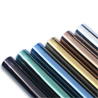 Film réfléchissant multicolore unidirectionnel pour vitres, isolation thermique, économie d'énergie, teinte pour fenêtres de bureau, villa, bâtiment