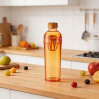 Bouteille Longstar sans BPA en PC de 260 ml avec infuseur à thé, anti-fuite, écologique, pour boire directement, idéale pour la gym, la randonnée, les voyages, design minimaliste