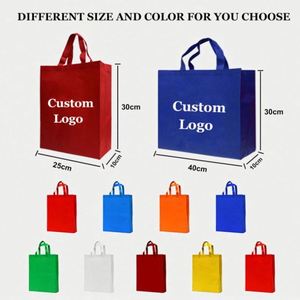 Custom Logo Fabric Grocery Reusable Non-woven Shopping <b>Bags</b> Colored Gift <b>Bags</b> Shopping Non Woven Tote <b>Bags</b> for Promotions - Product Image 3