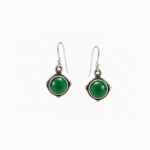 Pendientes de Plata de Ley 925 con Ónix Verde, Joyería Hecha a Mano con Piedras Preciosas para Mujer - Product Image 3