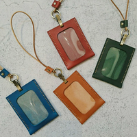 Porte-badge en cuir PU vintage, étui de carte d'identité portable, étui de carte de luxe pour ami