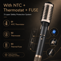 Brosse Soufflante Chauffante Ultra Rapide 5-en-1 avec Thermostat et Protection de Sécurité FUSE pour Femmes, Usage Domestique et Professionnel