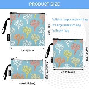Bolsas de Almacenamiento de Alimentos Impermeables con Cierre, Reutilizables para Sándwiches y Bocadillos, con Logotipo Personalizado, Juego de Bolsas Térmicas para Almuerzo - Product Image 3
